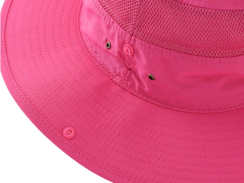 Connectyle Outdoor Mesh Sun Hat Wide Brim Sun Protection Hat Summer Fishing Hunting Hiking Gardenig Hat Rose Red - Image 4
